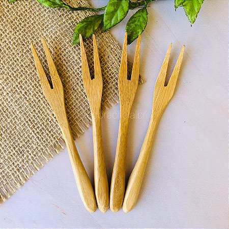 Jg Garfos Para Petiscos Bambu 4pc