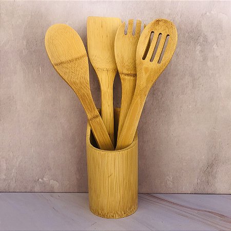 Jg Utensilios Bambu 5pc