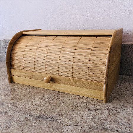 Porta Paes Com Tampa Retratil Bambu