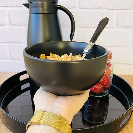 Bowl Cronus Ceramica Preto