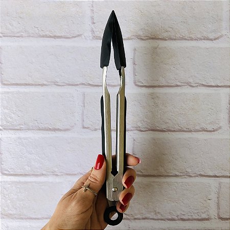 Pegador De Inox Com Silicone Preto