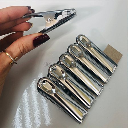Prendedor De Embalagem Inox 6pc