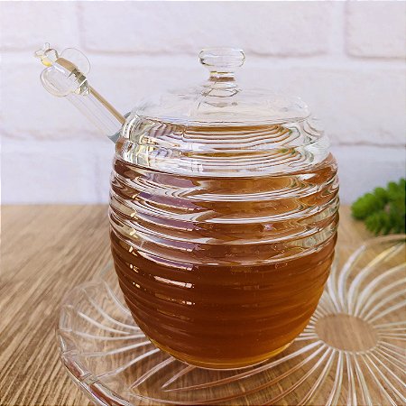 Meleira Com Tampa Colmeia Cristal 210ml