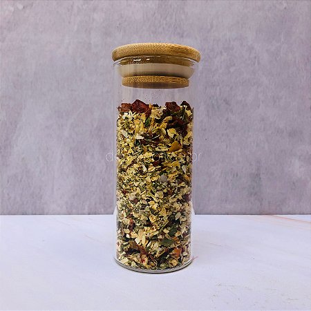 Pote Vidro Com Tampa Bambu 180ml