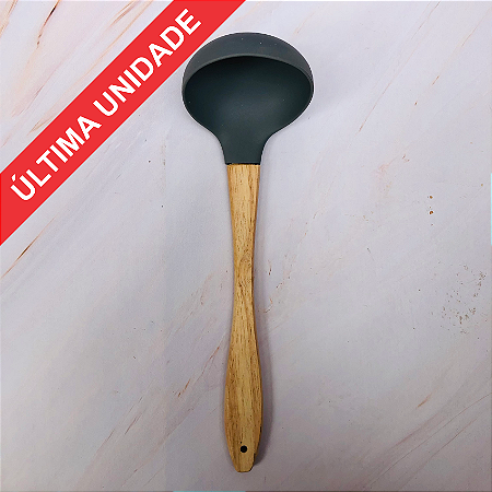 Concha De Madeira E Silicone Cinza
