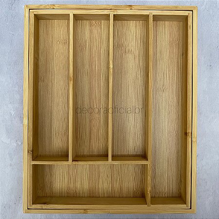 Porta Talheres Extensivel Bambu