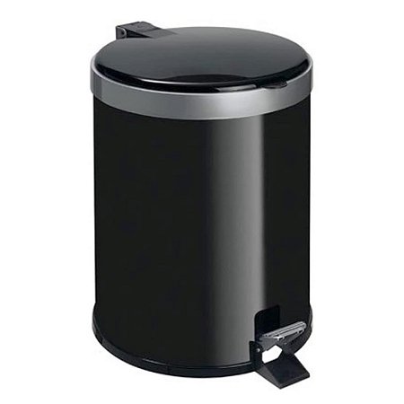 Lixeira Com Pedal Plastico Preta 12l