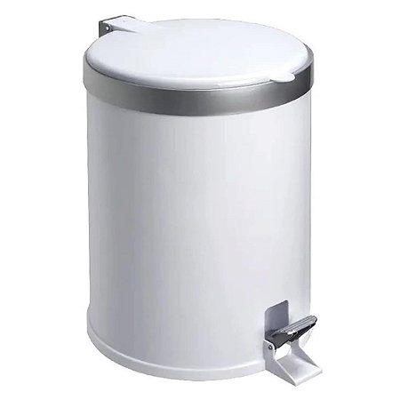 Lixeira Com Pedal Plastico Branca 12l