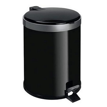 Lixeira Com Pedal Plastico Preta 5l