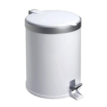 Lixeira Com Pedal Plastico Branca 5l