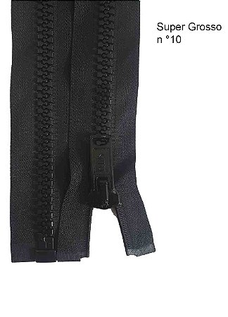 Ziper vislon n 10 preto super grosso