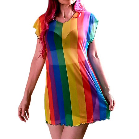 Blusão em Tule Transparente Colorido Arco Íris - Senhorita Catrina Moda  Feminina Slim e Plus Size pra você que tem um gosto nada básico!