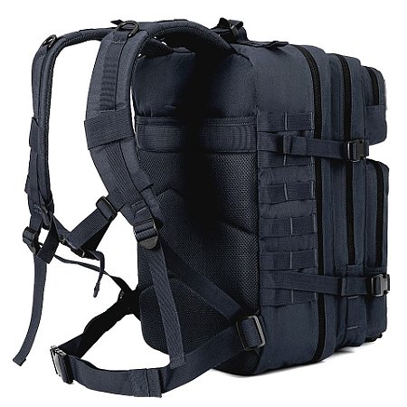 Mochila Tática Militar Camping Reforçada Preta Impermeável 50 litros