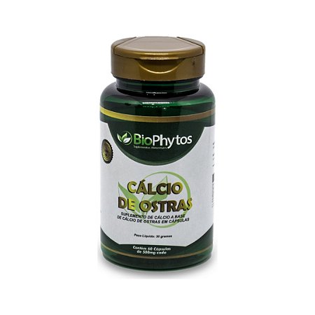 CÁLCIO DE OSTRAS - 60 CAPSULAS (500mg) -  BIOPHYTOS