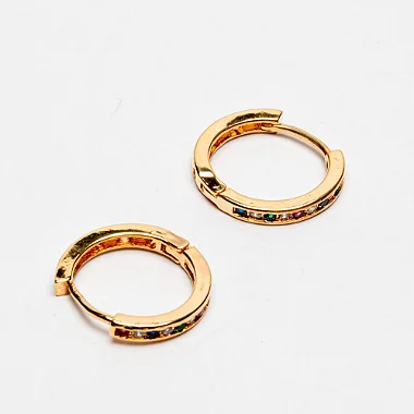 Argolinha Zircônia Bolinha Colorida