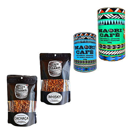 Kit Grão - Whisky 250g + Cachaça 250g + Maori Lata 250g + Maori Lata 500g