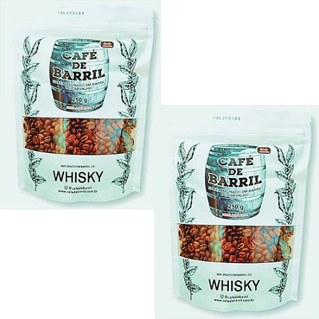 PROMOÇÃO Kit Grão - 02un. Café Especial Premium Maturado em Barril de Whisky 250g - 86 Pontos