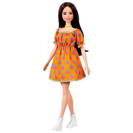 Boneca Barbie Fashionista Sem Cabelo Com Vestido Floral Modelo 150 Mattel