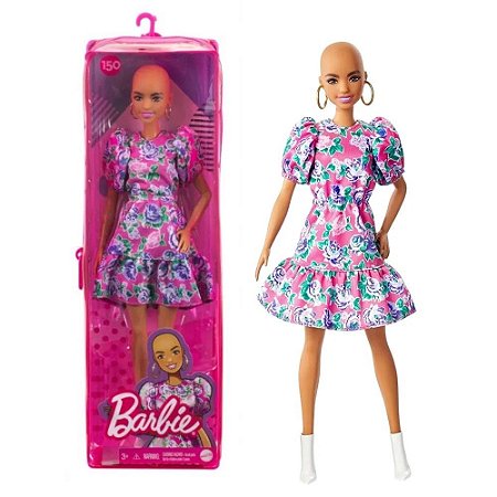 Boneca Barbie Fashionista Sem Cabelo Com Vestido Floral Modelo 150 Mattel -  Lojas Quero Mais Presentes - Loja de presentes em Pinhais