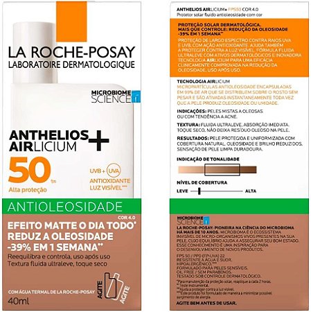 Protetor Solar Facial Antioleosidade Com Cor 4.0 FPS 50 40ml - La Roche -  Lojas Quero Mais Presentes - Loja de presentes em Pinhais