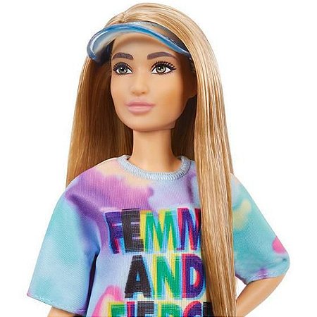 Boneca Barbie Fashionista Sem Cabelo Com Vestido Floral Modelo 150 Mattel