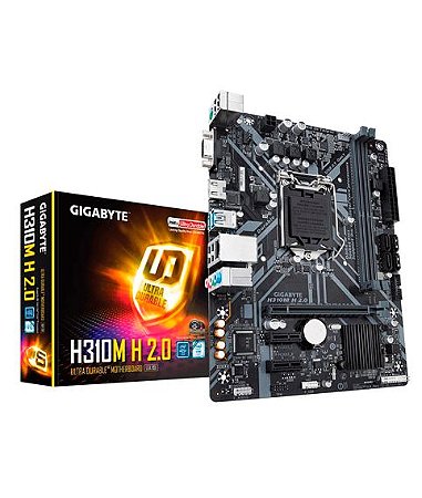 Placa-Mãe Gigabyte H310M H 2.0, Intel LGA 1151, mATX, DDR4 (Rev. 1.0) (PRONTA ENTREGA, 2 Dias úteis)