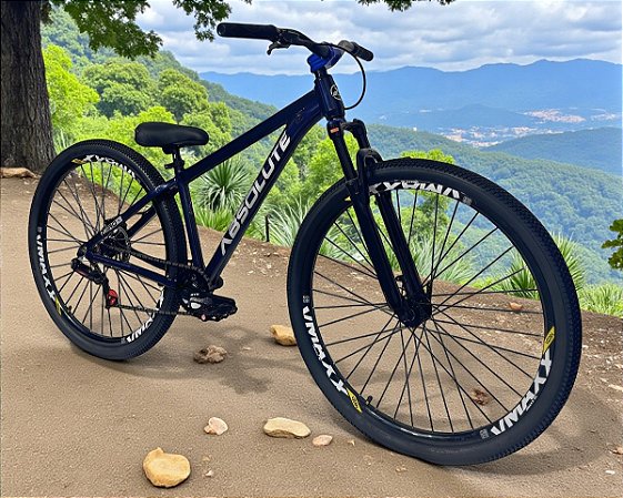 Bicicleta Aro 29 Absolute Nero 5 Freeride Single Freio Hidraulico Shimano MT200 Garfo com Trava Rodas Vmaxx