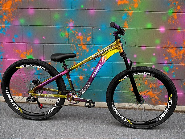 Bicicleta Aro 26 PRO-X Rustic PRO Camaleão Freeride Single Freio Hidraulico Shimano Garfo com Trava Cubo k7 Barulhento