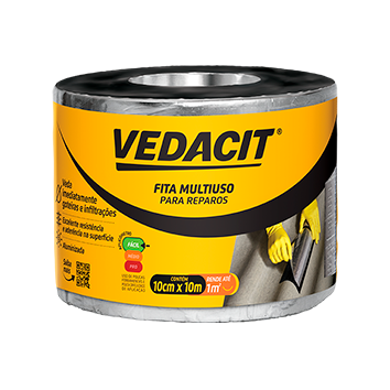 Manta Asfaltica Fita Multiuso 10cm x 10m Aluminio Vedacit