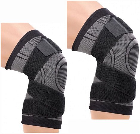 Joelheira De Compressão 3d Com Bandagens Elásticas - 2 Unids