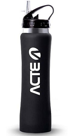 Garrafa Squeeze 500ml Térmico Emborrachado Preto - Acte