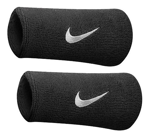 Munhequeira Nike Grande Swoosh Double Wide - Preto / Branco