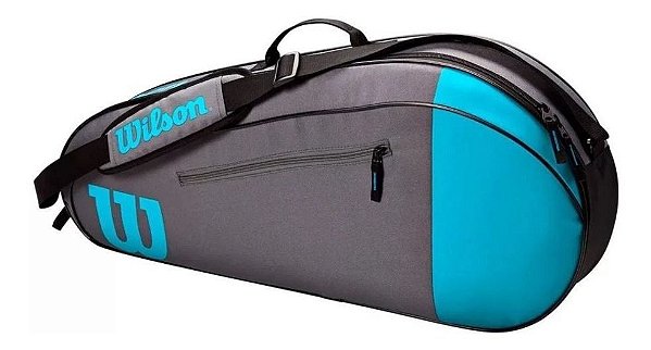 Raqueteira Modelo Esp Team X3 Wilson - Cinza Com Azul