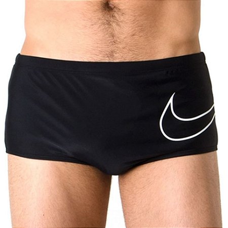 Sunga Nike Lateral Larga Modelo Big Swoosh - Preto