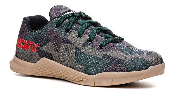 Tênis Para Cross Training Rock Fit Grip 2 - Camuflado Verde