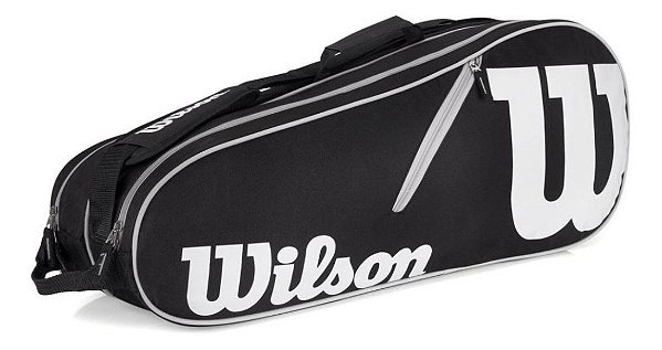 Raqueteira Wilson Esp Advantage Ii 6 Raquetes - Preto Branco