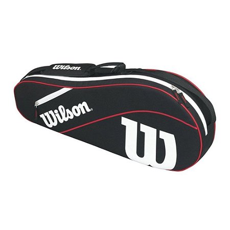 Raqueteira Wilson Esp Advantage Iii 3 Raquetes  Preto Branco
