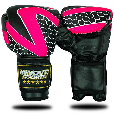 Luva De Boxe / Muay Thai Profissional Innove Detalhada Rosa