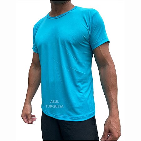 Camiseta De Treino 100% Crepe De Poliamida - Azul Turquesa