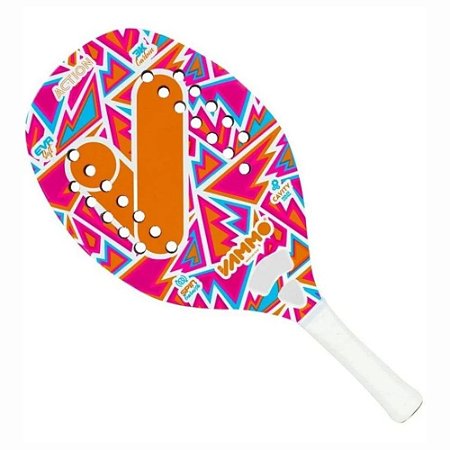 Raquete Beach Tennis Vammo Action, Full Carbono 3k - Laranja