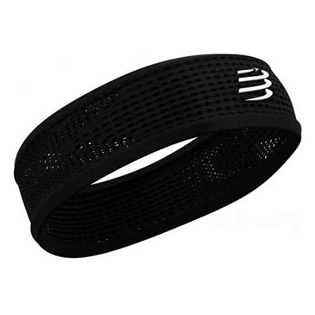 Faixa Cabeça Compressport Thin Headband Preto Triathlon Run