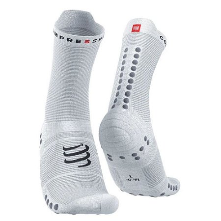 Meia Compressão V4 Compressport - Cano Médio - Run - Branco