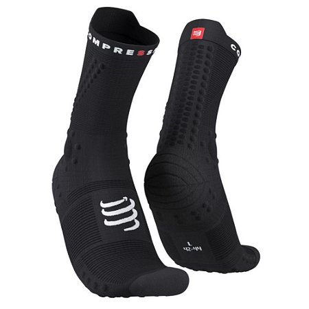 Meia Compressão V4 Compressport - Cano Médio - Trail - Preto