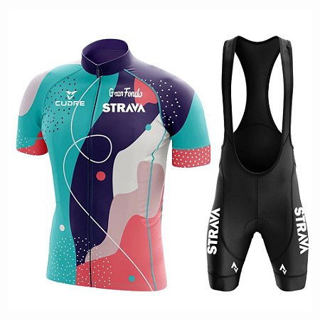 Roupa Ciclista Masculino Bretelle + Camisa, Mod Strava Verde