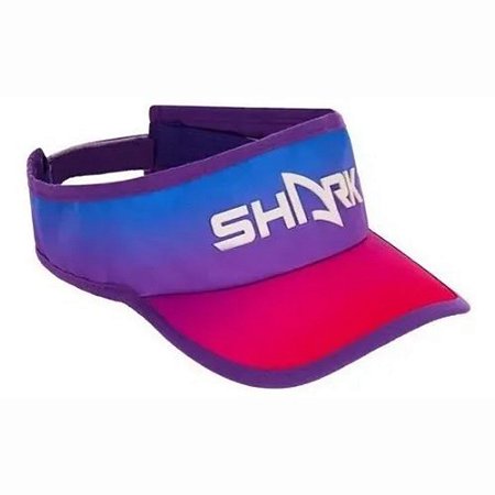 Viseira Shark Beach Tennis - Sunset Azul Pink Ajustável