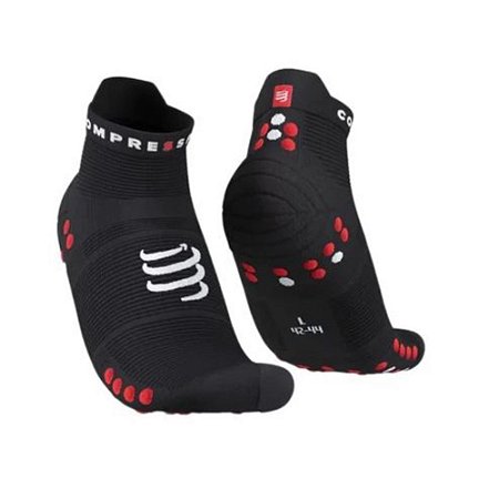 Meia Compressão V4 Compressport - Cano Curto - Run - Preto