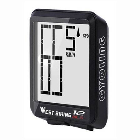 Ciclo Computador Velocímetro Bike Sem Fio Preto West Bike