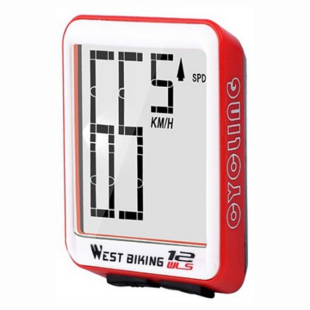 Ciclo Computador Velocímetro Bike Sem Fio Vermelho West Bike