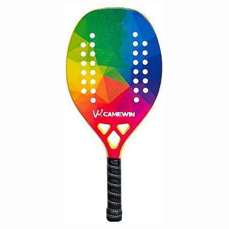 Raquete De Beach Tennis Camewin em Carbono Modelo Rainbow