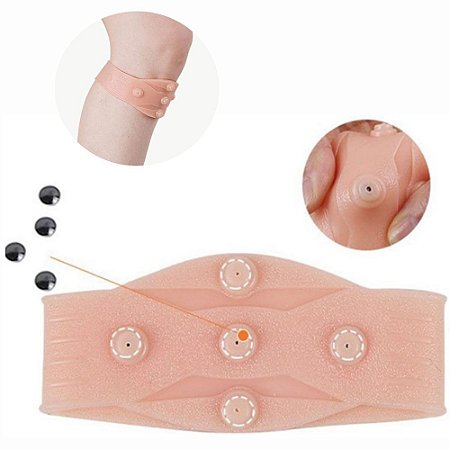 Faixa Sub Patelar Silicone Ajustável Magnética Alivio Dores